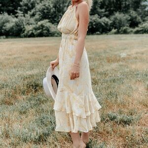 Lush Yellow High Low Floral Dress